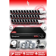 Bayicam 32 Kameralı Süper 32 Dış Kamera Set 1 TB 5 MP 2K Net Gece Görüşlü Güvenlik Kamerası Sistemi