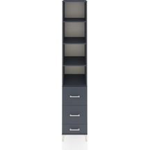 Hyperion Dolap 4 Raflı 3 Çekmeceli 44x44x243 Antrasit-antrasit Antrasit