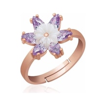 Casera's Gümüş Rose Lila Lotus Çiçeği Yüzük Csr2183352 Gümüş