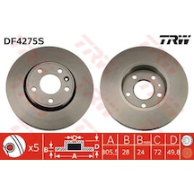Trw Df4275s On Fren Aynası Dıskı Havalı Trafıc Iı Vıvaro 1,9dcı / 2,0dcı 5 Bıjon