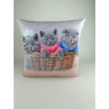 Mrs.gugar Kedi Desenli Kırlent Kılıfı -94