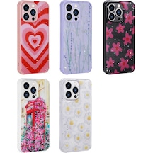 Apple Uyumlu iPhone 12 Pro Max Uyumlu Simli Desenli Kamera Korumalı Parlak Zore Popy Kılıf-kulübe Kulübe -