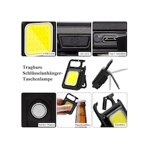 Anahtarlık Şeklinde Metal Kasa Cob Kare Fener Kamp & Outdoor Suya Dayanıklı Mini Cob Led Işıldak, Type C Şarjlı, Mıknatıslı Taşınabilir El Feneri Anahtarlığı Çok Renkli