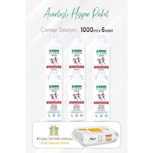 U Green Clean Sports Çamaşır Deterjanı 6 x 1 L + Sleepy Arap Sabunlu Temizlik Havlusu 100'lü