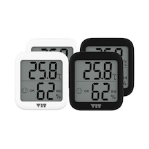 Vıt 4'lü İç Mekan Dijital Isı Ve Nem Ölçer Siyah-beyaz Termometre Kvt17-01 Thermometer
