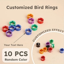 Elmpaly 10 Adet Alüminyum Kuş Bileziği 4.7 Mm Rastgele Renk Dayanıklı Kişiselleştirilmiş Kuş Eğitimi
