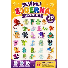 30 Adet Sevimli Ejderha Sticker Seti Çocuk Odası, Defter, Kırtasiye Ve Hediye Süsleme Çıkartmaları Çok Renkli