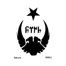 Airbrush Tattoo Göktürkçe Kartal Bayrak Yapışkanlı Stencil Süsleme Ve Boyama Kalıbı