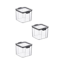 Krd Home Ft-101 Orta 3lü Kilitli Saklama Kabı Şeffaf