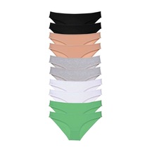 10 Adet Süper Eko Set Likralı Kadın Slip Külot Siyah Ten Gri Beyaz Yeşil Standart