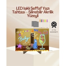 Çocuklar İçin Renkli Led Mesaj Tahtası Neon Kalemli, Eğlenceli Ve Yaratıcı Yazı Panosu Altın