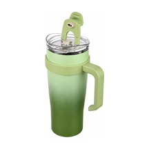 Paslanmaz Çelik,%100 Sızdırmaz, Çift Katmanlı, Pipetli, Saplı Termos Bardak, Termal Matara 1000 Ml Yeşil Genel