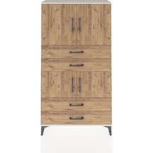 Arges Dolap 3 Raflı 4 Çekmeceli 4 Kapaklı 88x30x163 Aytaşı-çam Aytaşı