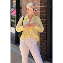 Madmext Mad Girls Sarı Oversize Gömlek Mg1369-sarı Sarı