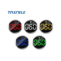 Yuvarlak Voltmetre-ac 60-500v 0-100a Led Dijital Voltmetre Ampermetre Hertz Hz Sinyal Işıkları 220v-yeşil