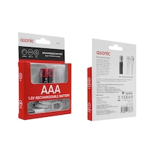 Lexroo Pl1400, Aaa, Şarjlı Pil, 1.5volt, 400mah/750mwh, Type-c Ile Kolay Şarj, 2 Li Paket