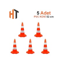 Pvc Trafik Konisi 52 Cm Çift Reflektifli Trafik Dubası-5 Adet