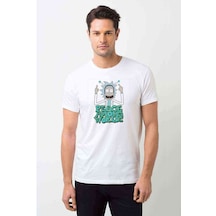 Rick Peace Baskılı Beyaz Erkek Tshirt