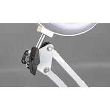 Akrobat Hareketli, 3 Diopter, Büyüteçli Led Işıklı Masa Çalışma Lambası, Mengeneli, Katlanabilir,