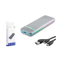 Hadron M2 Hdx1774 Ssd Kutu Type-c3.1 + Usb3.0 Nvme + Ngff M2 Chip Rtl9210b Gri