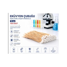 Eküvyon Çubuğu Non Steril Ahşap Pamuklu 15 Cm 100 Adet