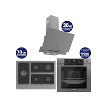 Ferre Steamart-Fryart-Silentart Serisi Gri Set QEP64CPR+BL138+D065-SA Döküm Izgara