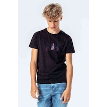 Tshirthane Madara Naruto Anime Baskılı Unisex Çocuk Siyah T-Shirt