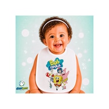 Sünger Bob Keten Bebek Mama Önlüğü Yumuşak - Emici - Yıkanabilir - Özel Tasarım P180 Çok Renkli