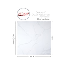 60x60 Cm Kendinden Yapışkanlı Duvar,banyo,tezgah Arası Beyaz Mermer-100 Adet 1015-60-100