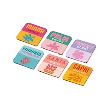 The Mia Brk0129 Holiday Bardak Altlığı 6 Lı Set Çok Renkli