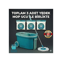 Tekerlekli Taşıma Saplı Comfort Mop Temizlik Seti Toplam 3 Yedek Mop