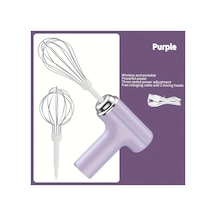 Awesomestore Mor Usb Şarjlı Kablosuz El Mikseri Çırpıcı Taşınabilir Profesyonel Mutfak Aleti Diğer