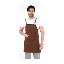 Barista Askılı Önlük Tek Cepli - Kahve-12783 Kahve
