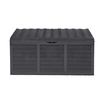 Tekerlekli 320 Lt Bahçe Depolama Sandığı, Ahşap Desenli
