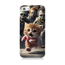 Apple Uyumlu iPhone 5 Kedi Ve Zombiler Desenli Silikon Kılıf