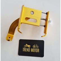 Telefon Tutucu Gold Ayna Yeri Bağlantılı - Motosiklet E-bıke