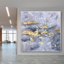 Dokulu Büyük Boy El Yapımı Yağlı Boya Tablo 123x125cm
