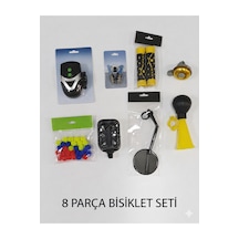 8 Parça Bisiklet Seti Bisiklet Aksesuarı İstenilen Renk Gönderilir Çok Renkli