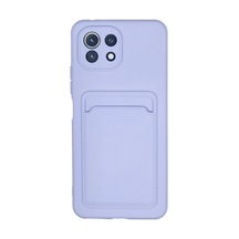 Xiaomi Mi 11 Kılıf Kelvin Kartvizitli Silikon - Lila 0.2M-Çok Renkli