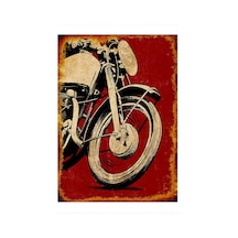 Bedeko Kırmızı Fon Motosiklet Model Ahşap Tablo 25 Cm X 35 Cm