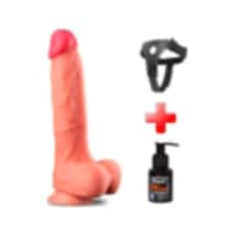 Lilitu Shop Yeni Nesil Çift Katmanlı Belden Bağlamalı 25 Cm Realistik Dildo P