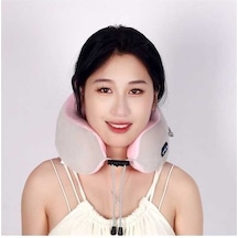 Haikou U Şeklinde Masajlı Boyun Yastığı, Boyun Masaj Aleti Wf Pembe Pembe