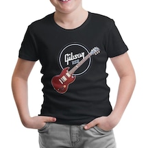 Gitar - Gibson - Usa Siyah Çocuk Tshirt