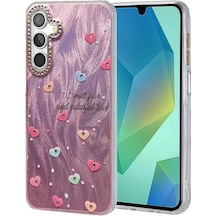 Newface Samsung Galaxy Uyumlu S25 Plus Kılıf Blade Aynalı Desenli Kapak - Desen 8 Pembe