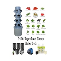 Topraksız Tarım Hobi Seti 24'lü Kule - Gri