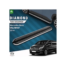 S-dizayn Mercedes Vito W447 Uzun Şase Diamond Krom Yan Basamak 253 Cm 2014 Üzeri A+ Kalite