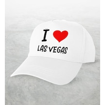 Bk Kids BK Gift I Love Las Vegas Tasarımlı Beyaz Şapka - Model 1