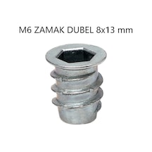 Metal Dübel Mobilya Bağlantı Zamak Vida Yuvası 10'lu M6 10X25