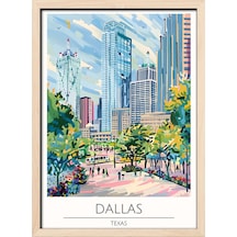 Dallas Texas Ahşap Çerçeveli Dekoratif Duvar Tablosu