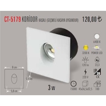 Cata Ct-5179 3 Watt Led Li Koridor Aydınlatma Kasalı